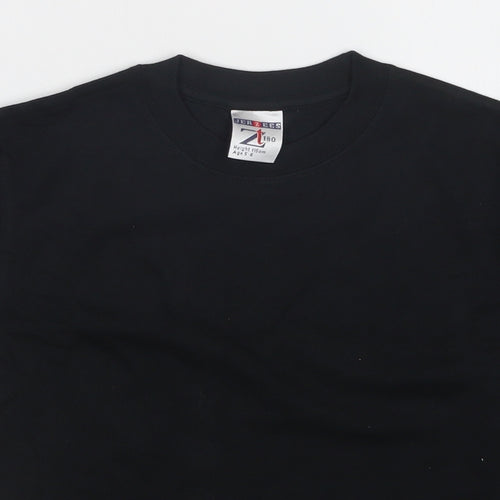 JERZEES Boys Black   Basic T-Shirt Size 5-6 Years