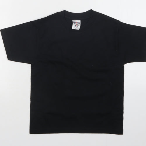 JERZEES Girls Black   Basic T-Shirt Size 5-6 Years