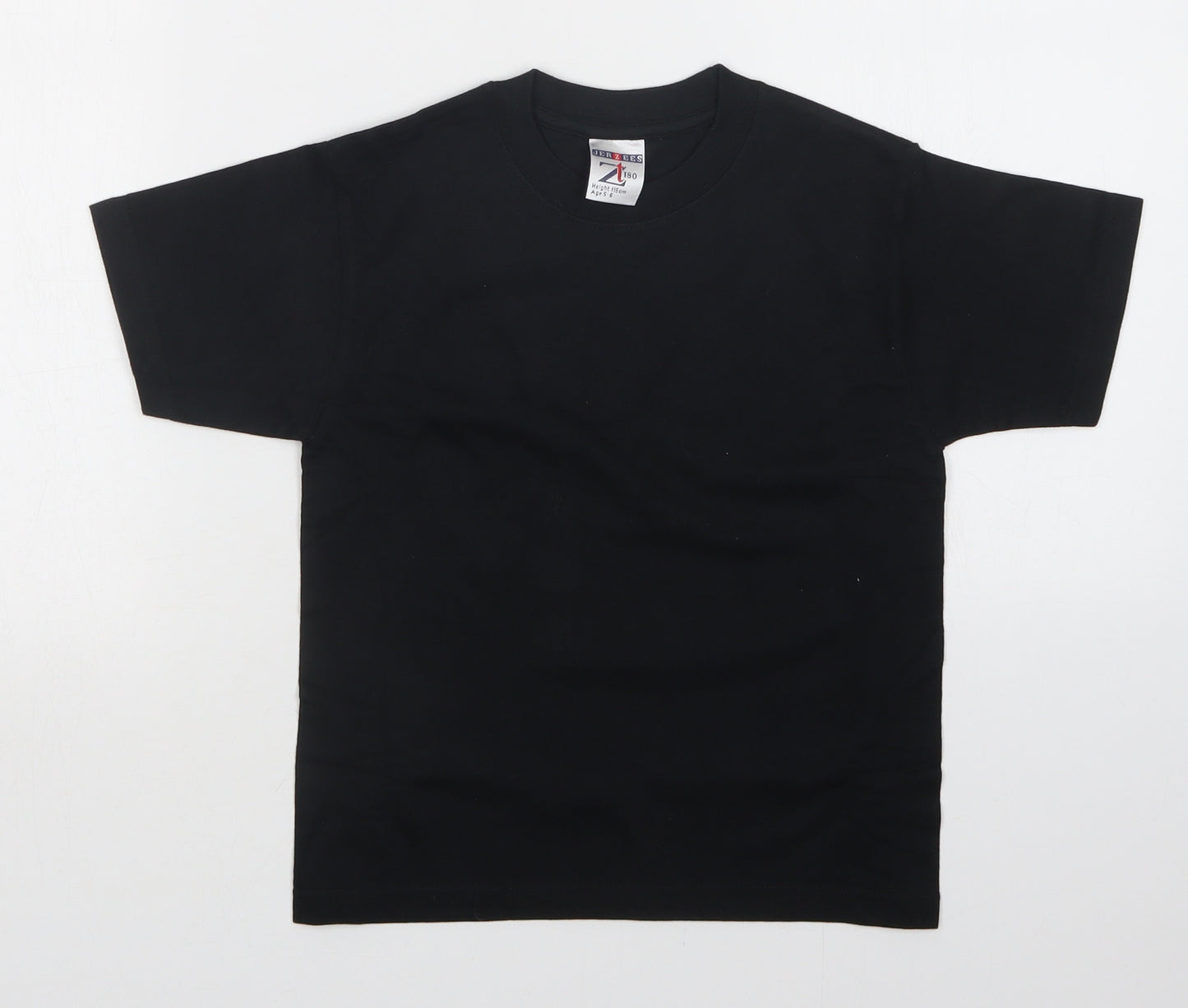 JERZEES Girls Black   Basic T-Shirt Size 5-6 Years