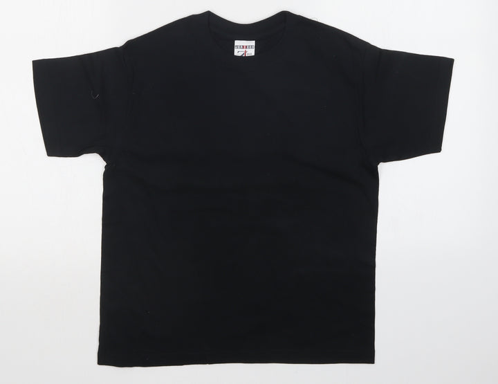JERZEES Girls Black   Basic T-Shirt Size 9-10 Years