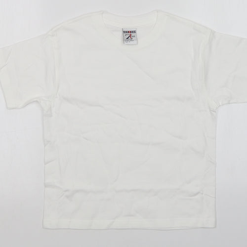 JERZEES Girls White   Basic T-Shirt Size 7-8 Years