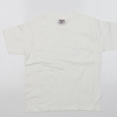 JERZEES Boys White   Basic T-Shirt Size 9-10 Years