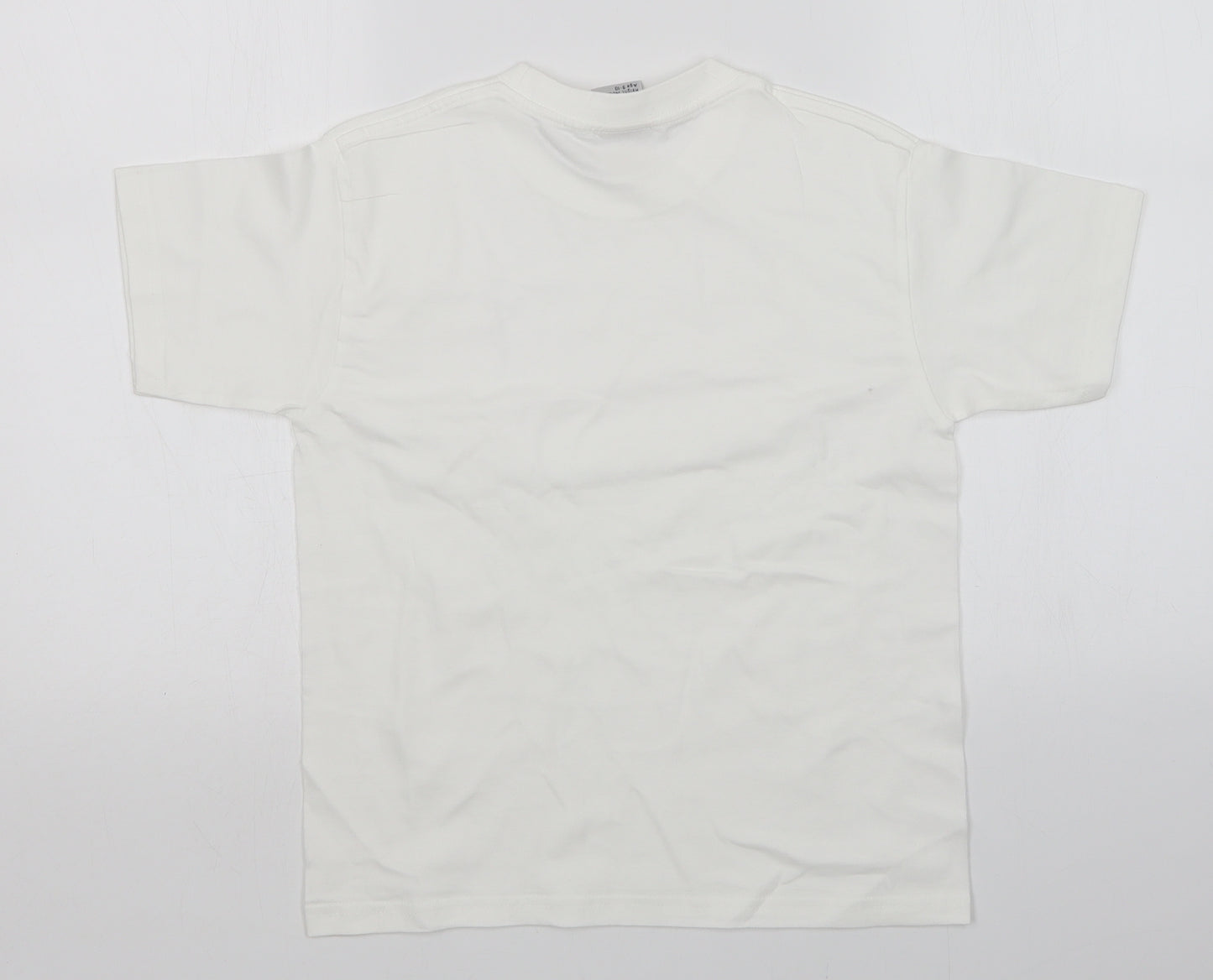 JERZEES Boys White   Basic T-Shirt Size 9-10 Years