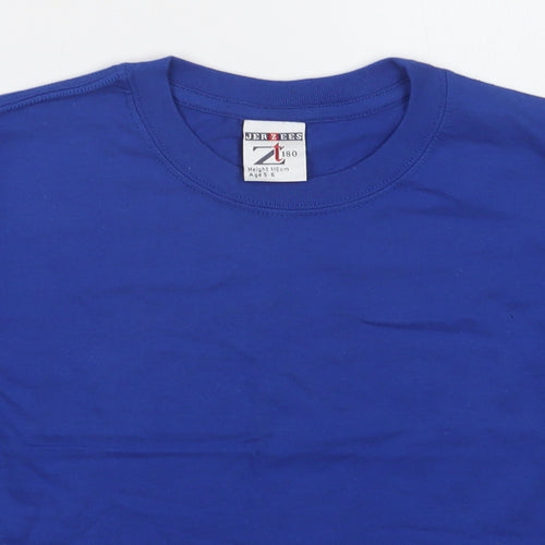 JERZEES Boys Blue   Basic T-Shirt Size 5-6 Years