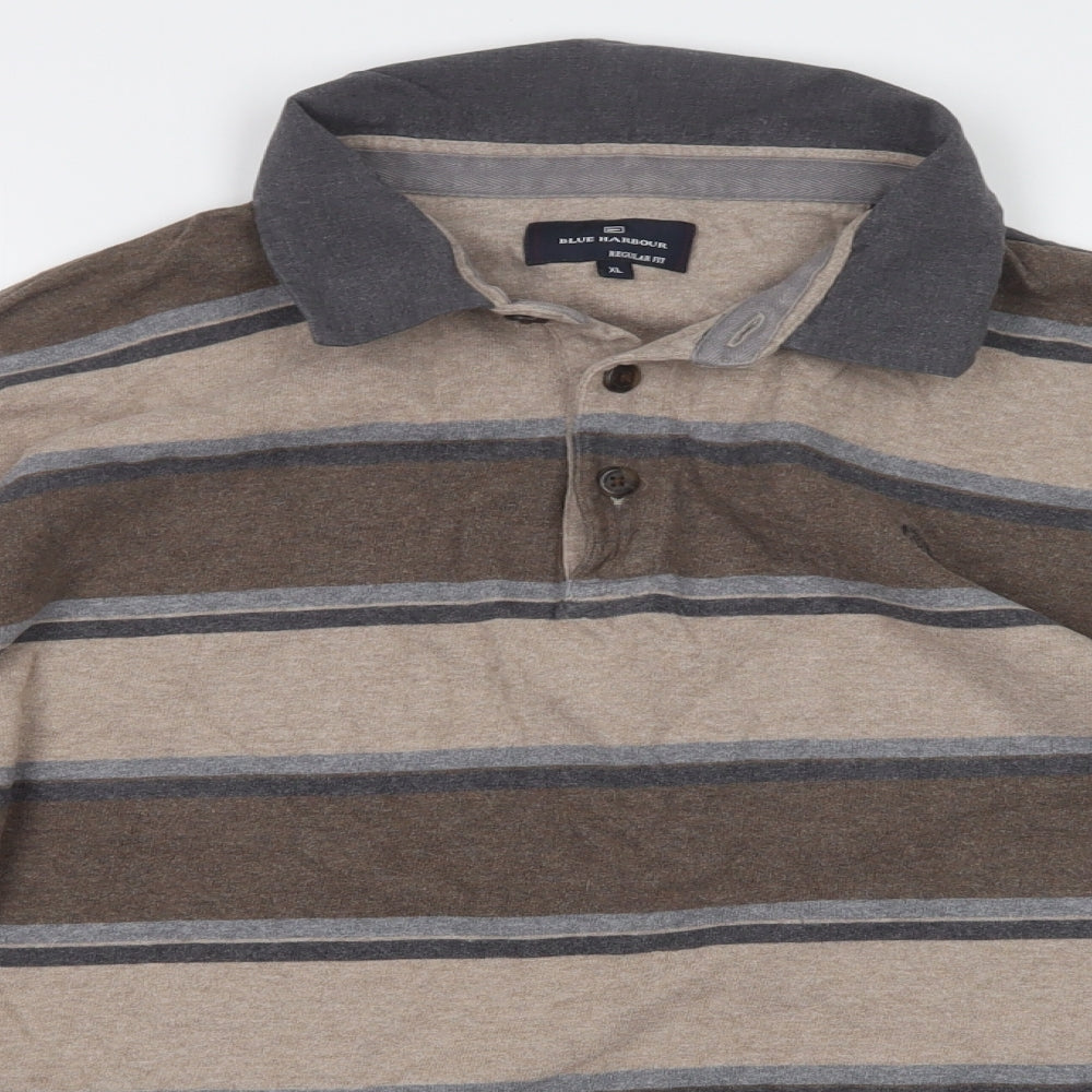 Blue Harbour Mens Multicoloured Striped   Polo Size XL