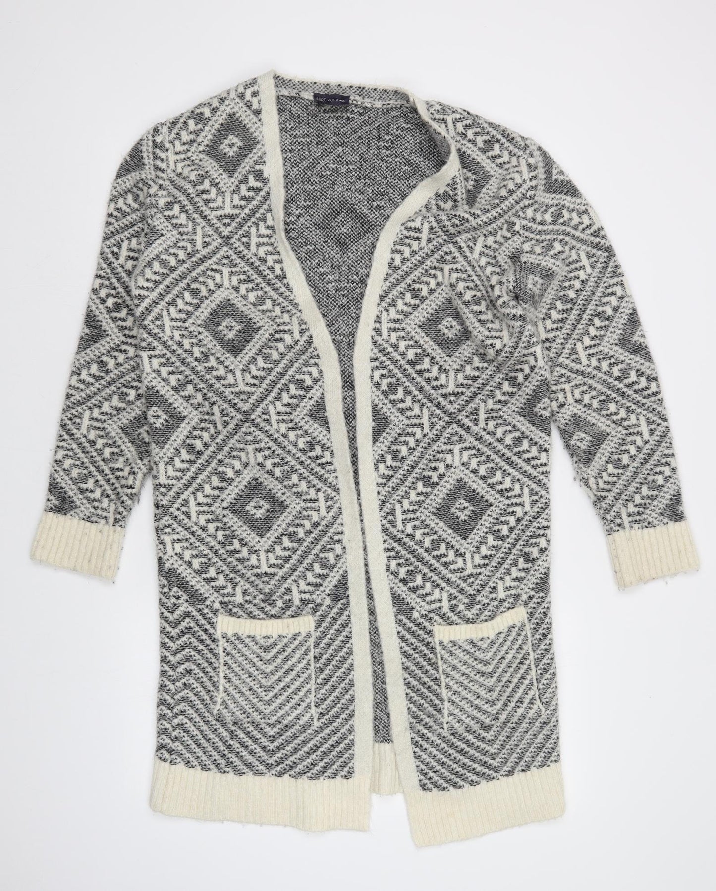 M&S Womens Multicoloured Argyle/Diamond  Cardigan Jumper Size 10