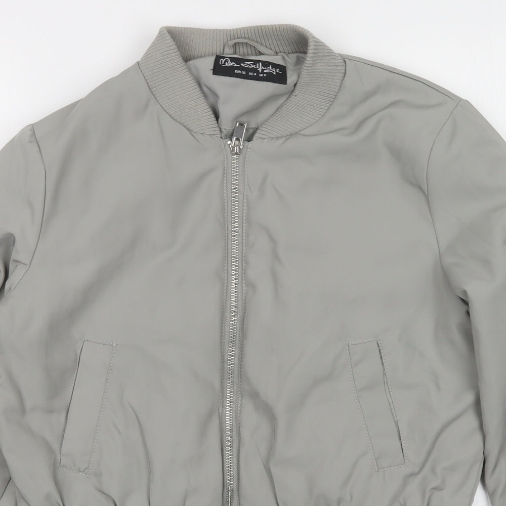 Miss Selfridge Womens Green   Bomber Jacket Coat Size 8