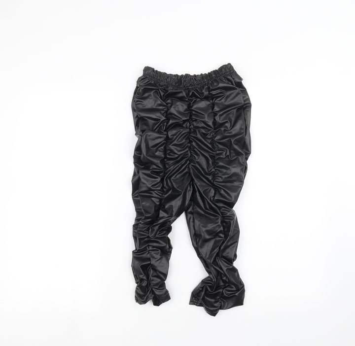 PRETTYLITTLETHING Womens Black Trousers Size 4 L20 in