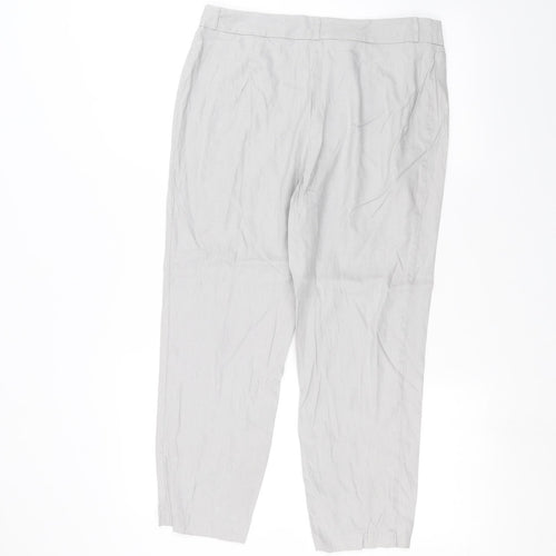 Marks and Spencer Womens Grey   Cropped Trousers Size 32 in L23 in