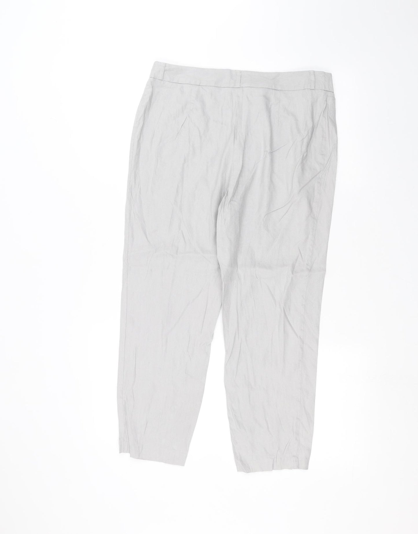 Marks and Spencer Womens Grey   Cropped Trousers Size 32 in L23 in