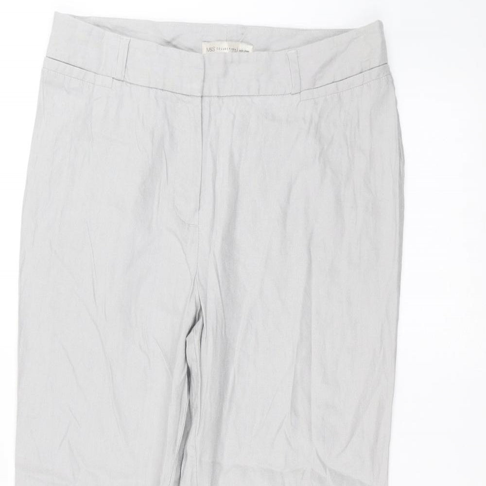 Marks and Spencer Womens Grey   Cropped Trousers Size 32 in L23 in