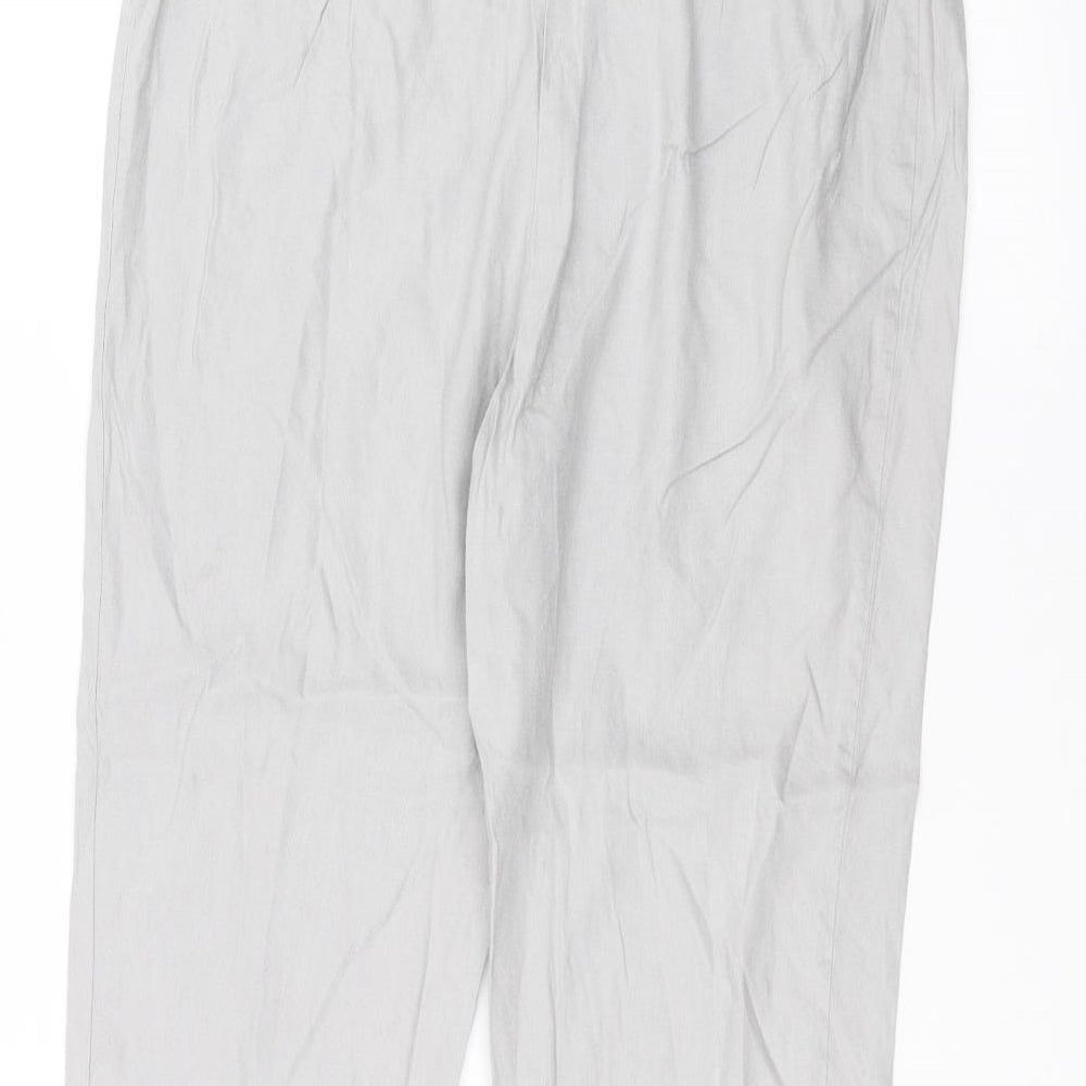 Marks and Spencer Womens Grey   Cropped Trousers Size 32 in L23 in