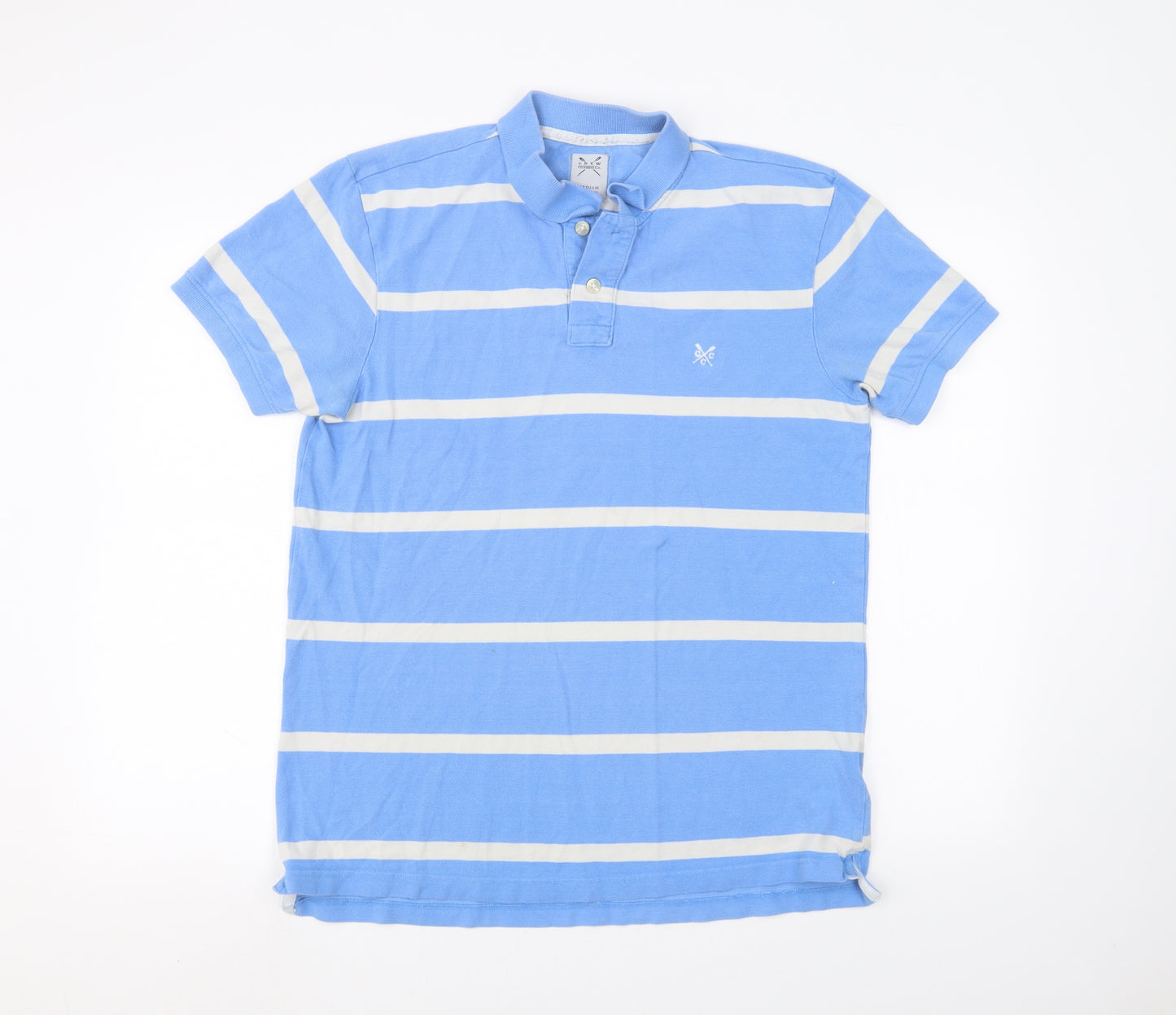 Crew Clothing Mens Blue Striped   Polo Size M