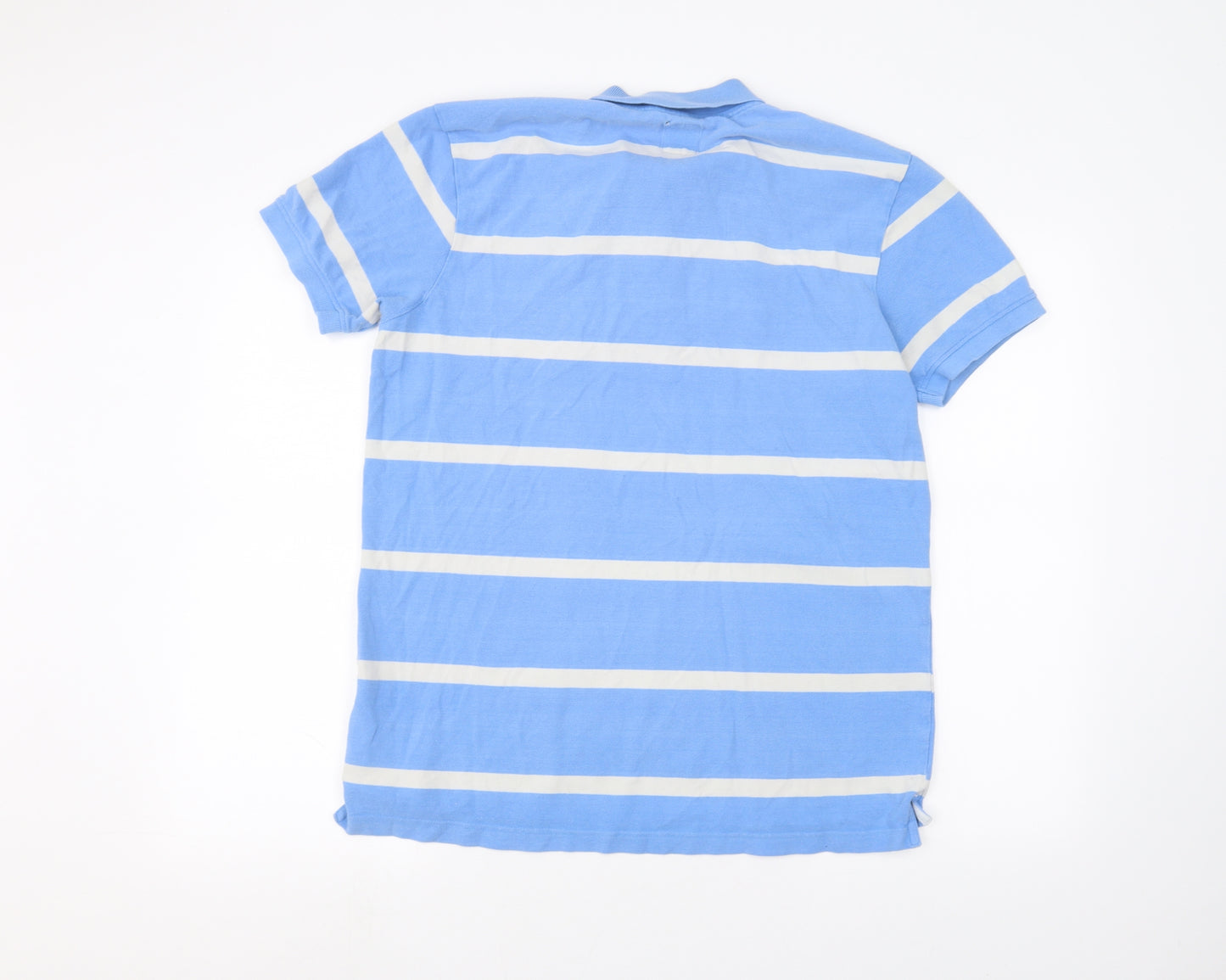 Crew Clothing Mens Blue Striped   Polo Size M