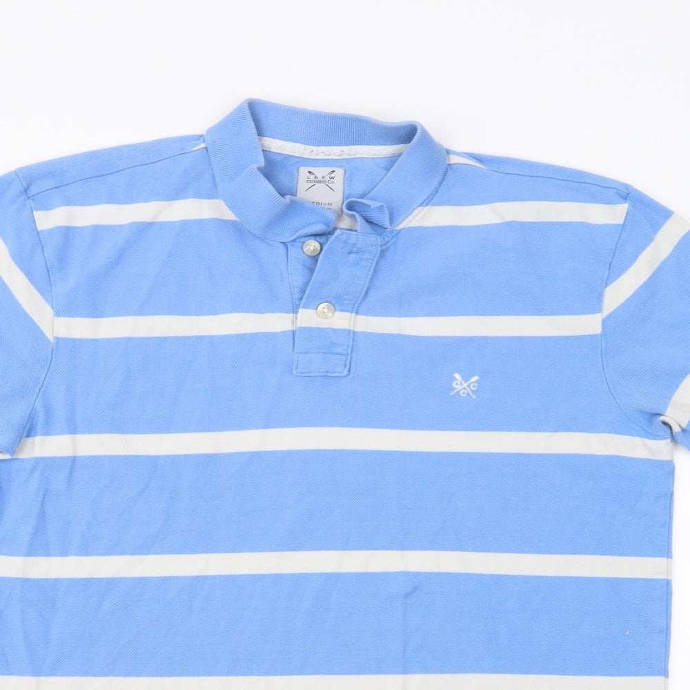 Crew Clothing Mens Blue Striped   Polo Size M