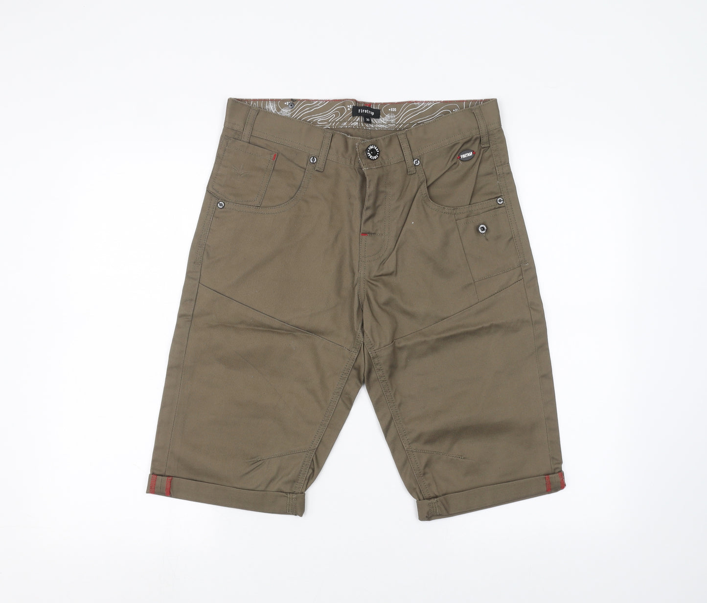Firetrap Mens Green   Chino Shorts Size 30 in