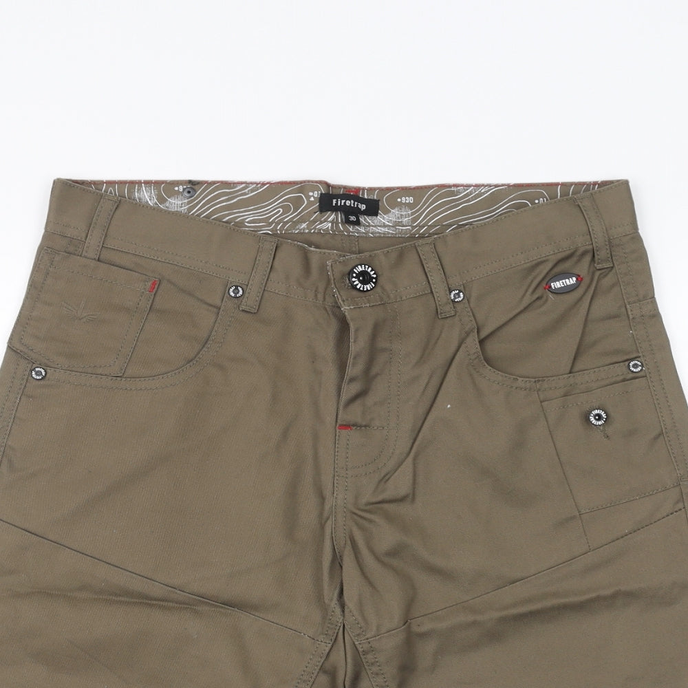 Firetrap Mens Green   Chino Shorts Size 30 in