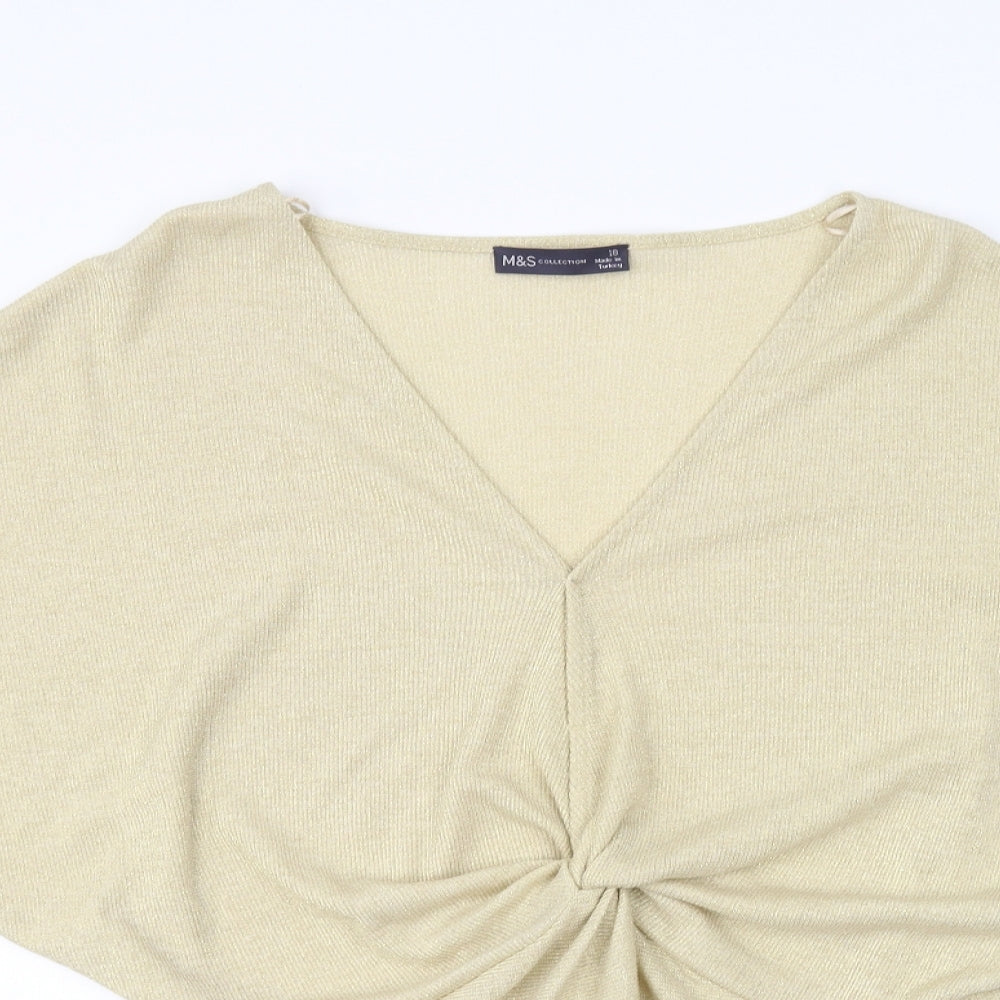 Marks and Spencer Womens Gold   Basic Blouse Size 18