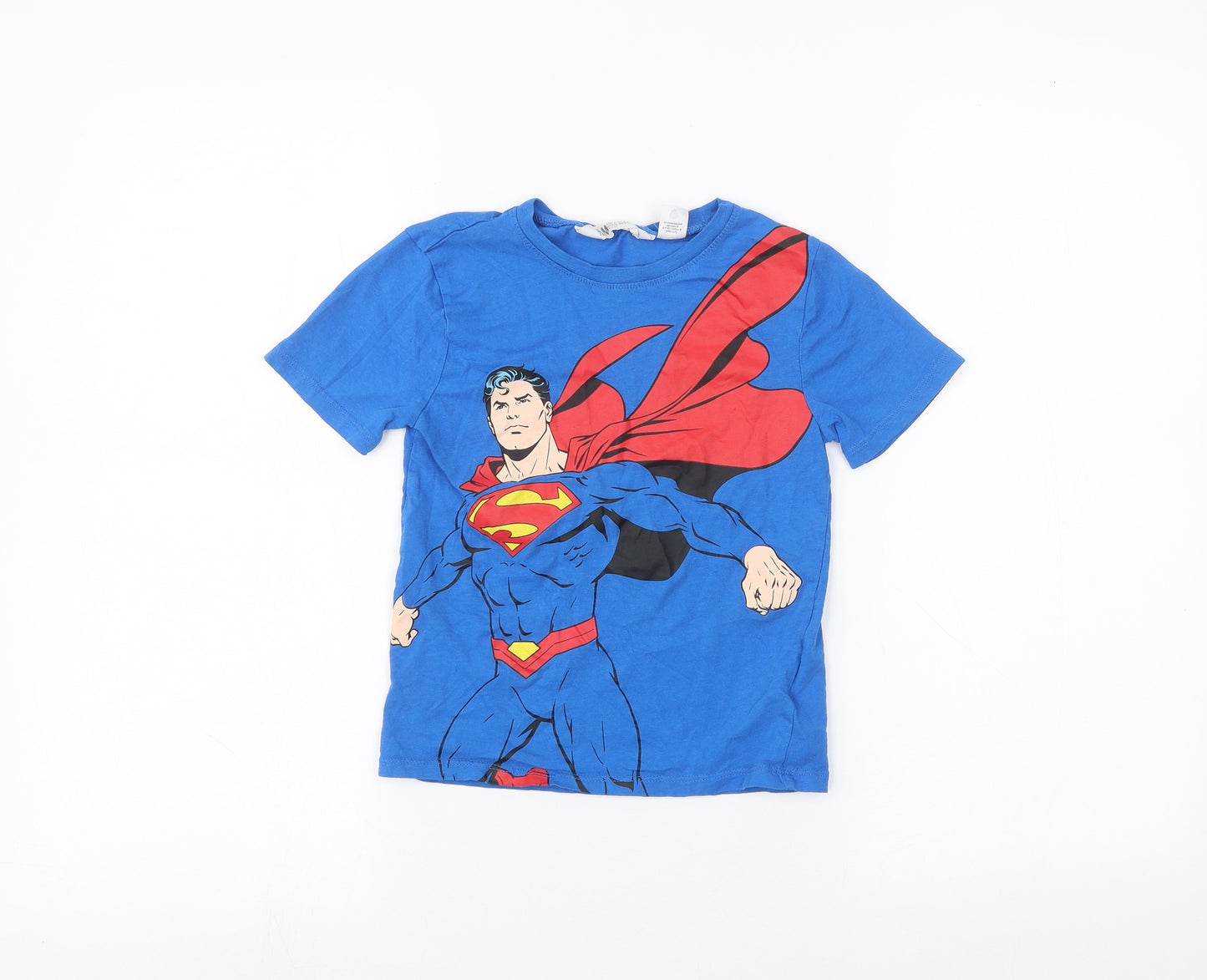 H&M Boys Blue   Basic T-Shirt Size 5-6 Years  - Superman