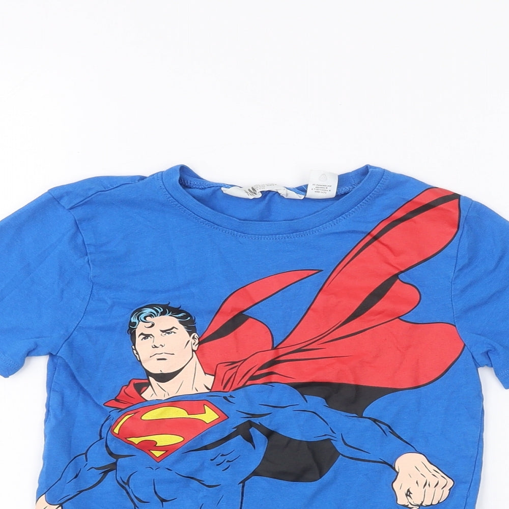 H&M Boys Blue   Basic T-Shirt Size 5-6 Years  - Superman