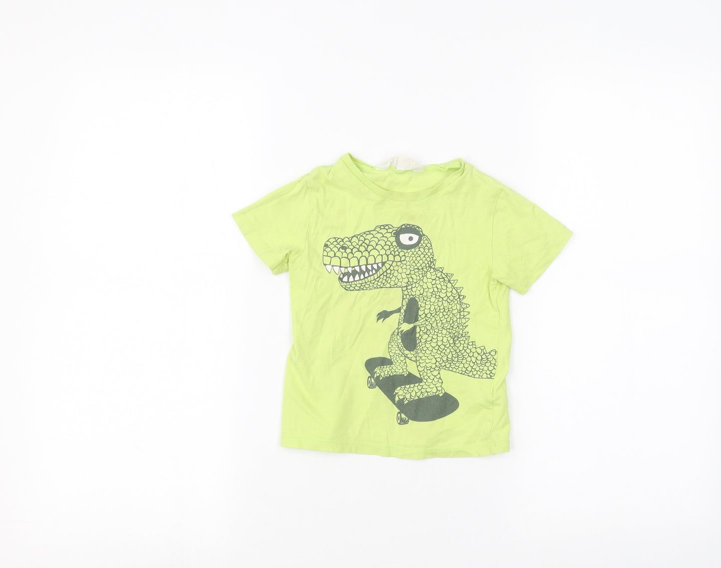 H&M Boys Green   Basic T-Shirt Size 3-4 Years