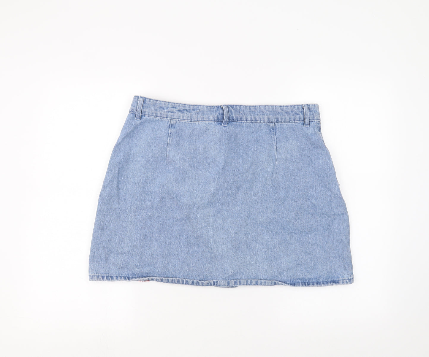 Denim & Co. Womens Blue  Denim A-Line Skirt Size 16