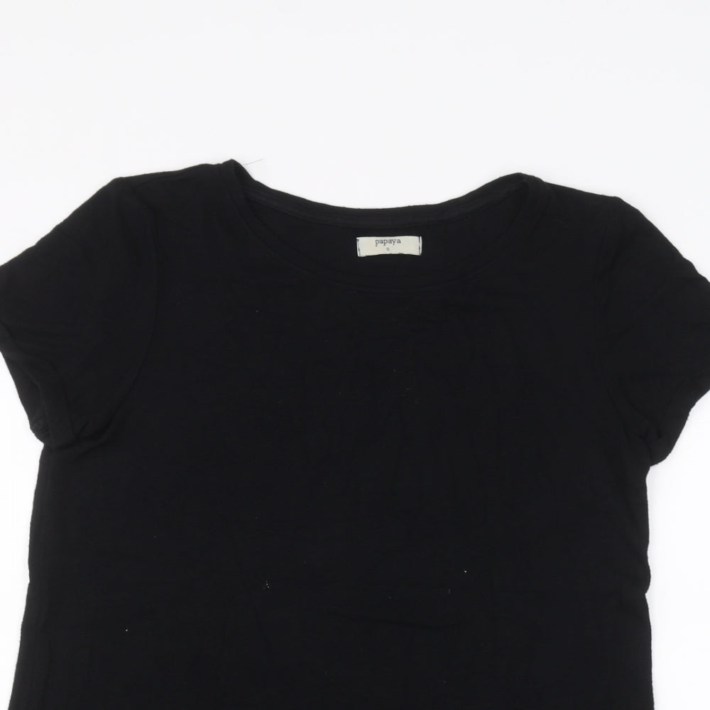 Papaya Womens Black   Basic T-Shirt Size S