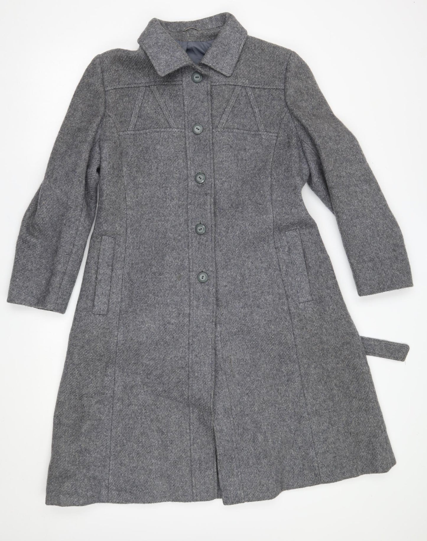 Preworn Womens Grey   Overcoat Coat Size 18