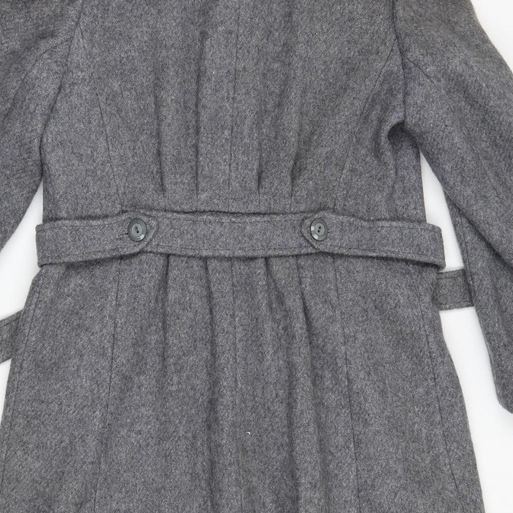 Preworn Womens Grey   Overcoat Coat Size 18