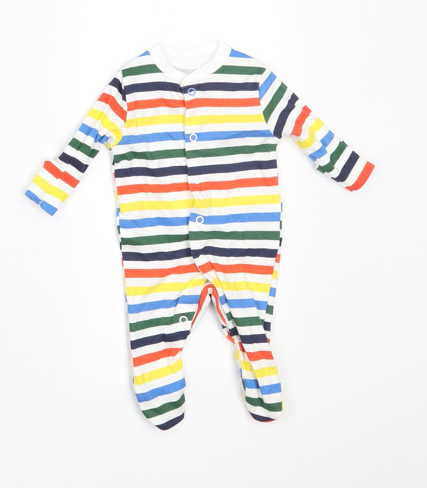 Primark Baby Multicoloured Striped  Babygrow One-Piece Size 0-3 Months