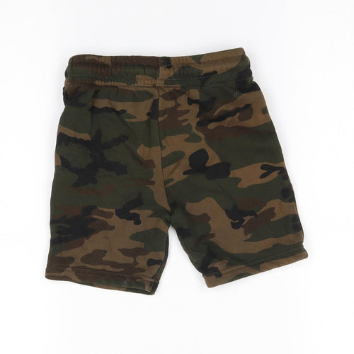 Primark Boys Green Camouflage  Sweat Shorts Size 3-4 Years