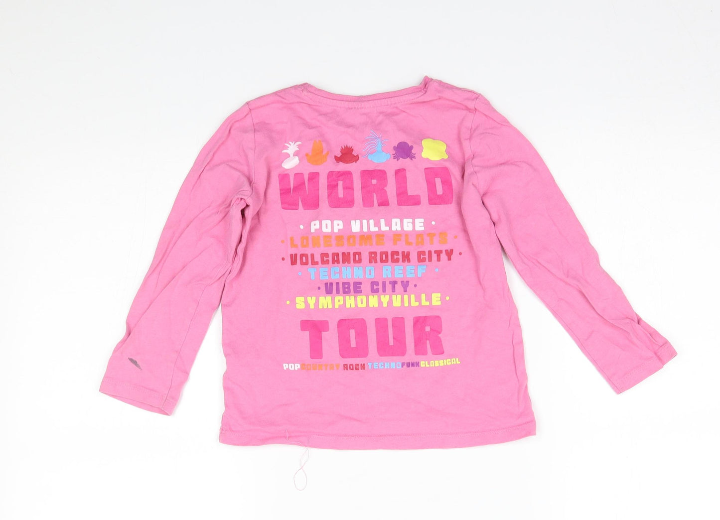 TU Girls Pink   Basic T-Shirt Size 4-5 Years  - Trolls World Tour