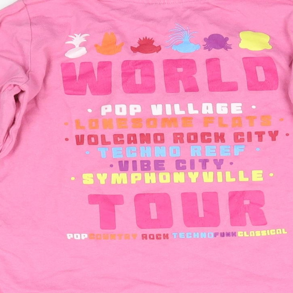 TU Girls Pink   Basic T-Shirt Size 4-5 Years  - Trolls World Tour
