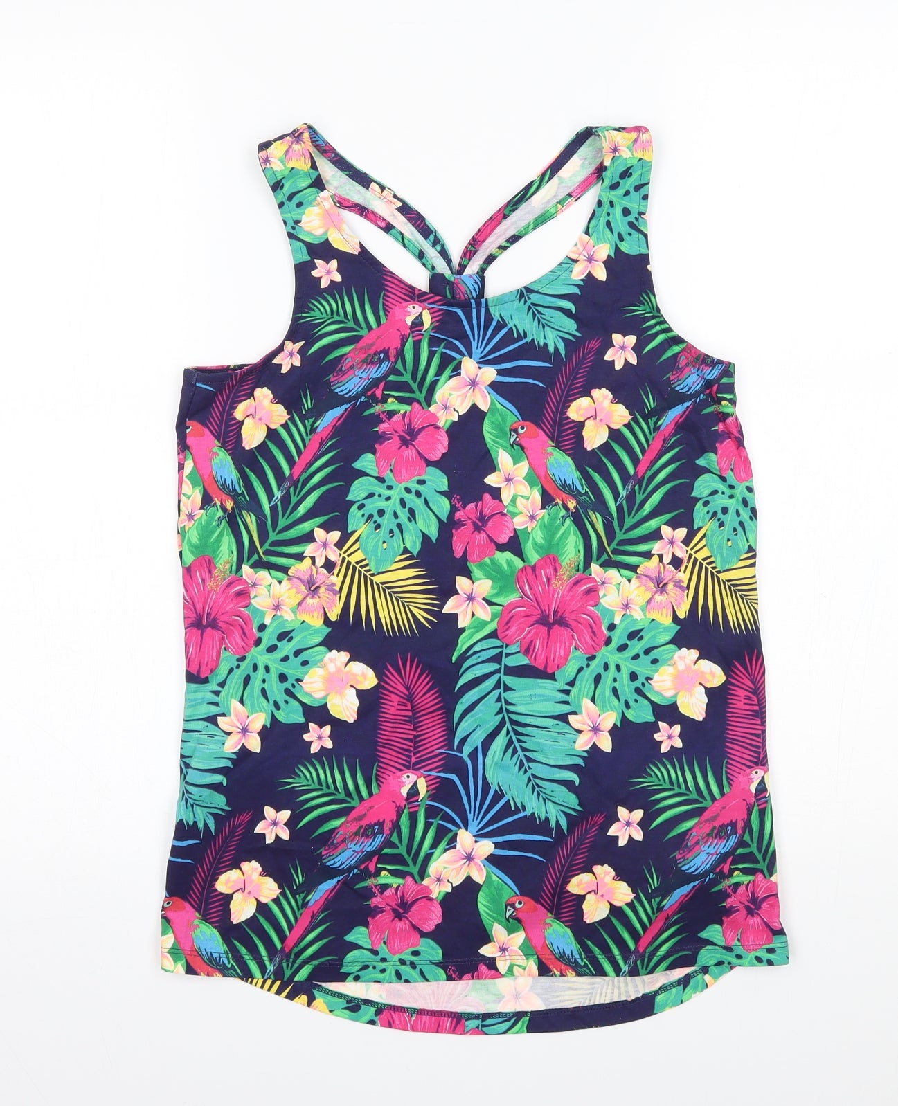 Primark Girls Multicoloured Floral  Basic Tank Size 11-12 Years