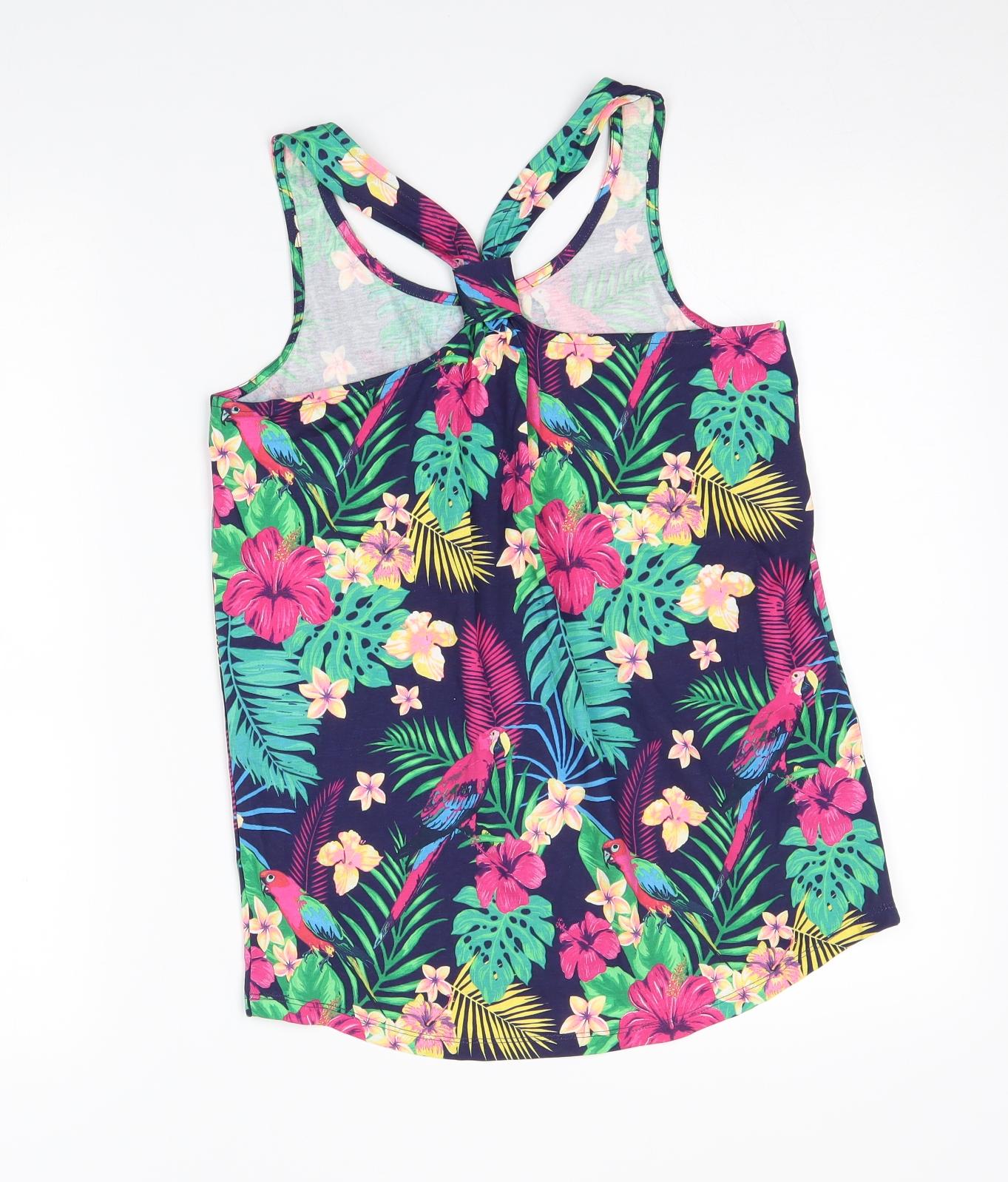 Primark Girls Multicoloured Floral  Basic Tank Size 11-12 Years