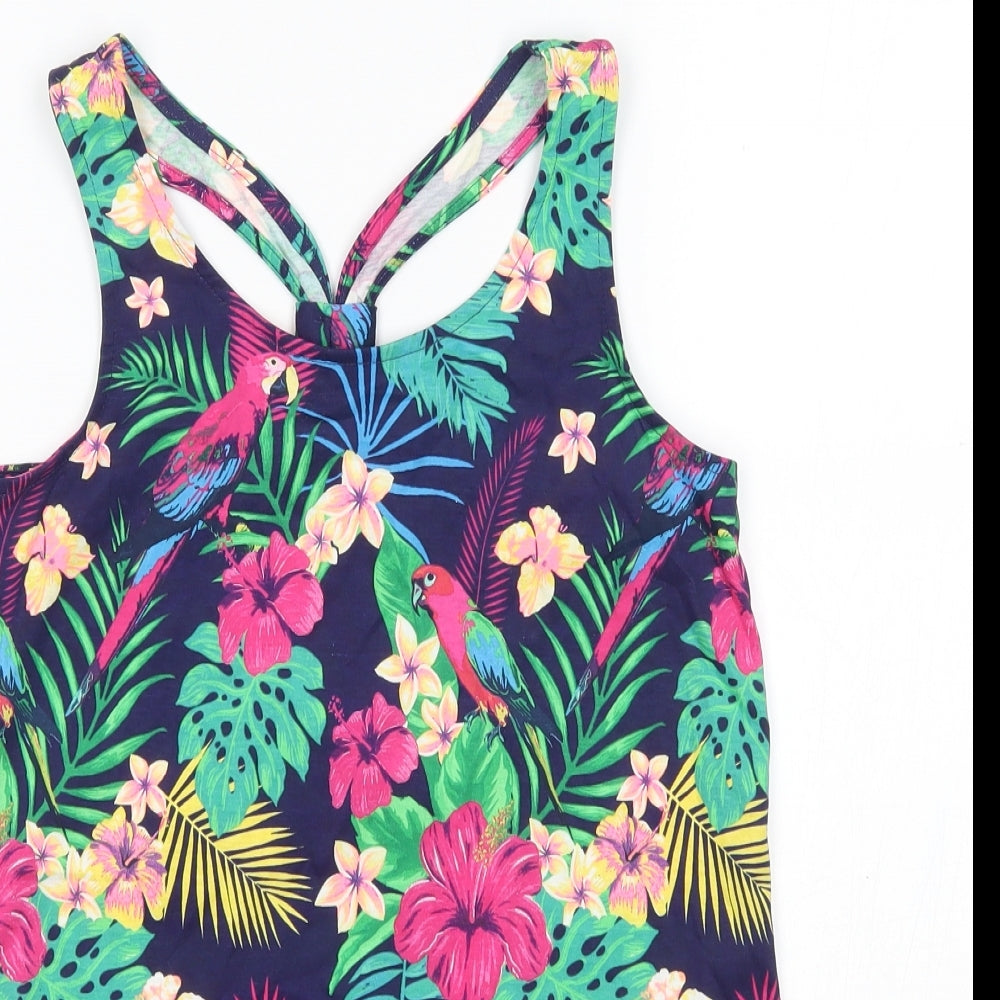 Primark Girls Multicoloured Floral  Basic Tank Size 11-12 Years