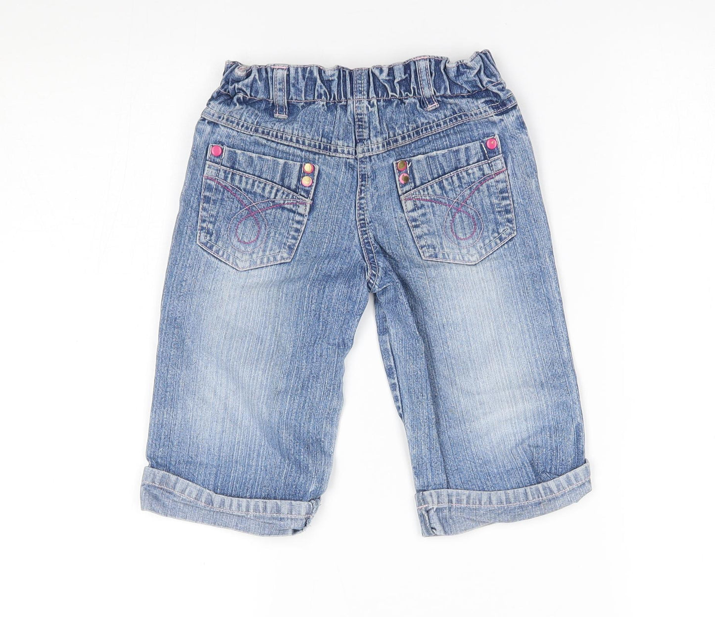 George Girls Blue   Cropped Jeans Size 3-4 Years - heart