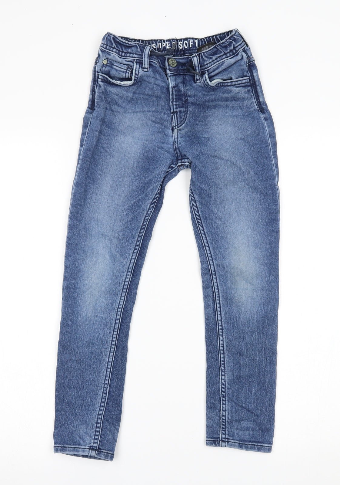 H&M Girls Blue   Straight Jeans Size 7-8 Years - super soft, ogger style