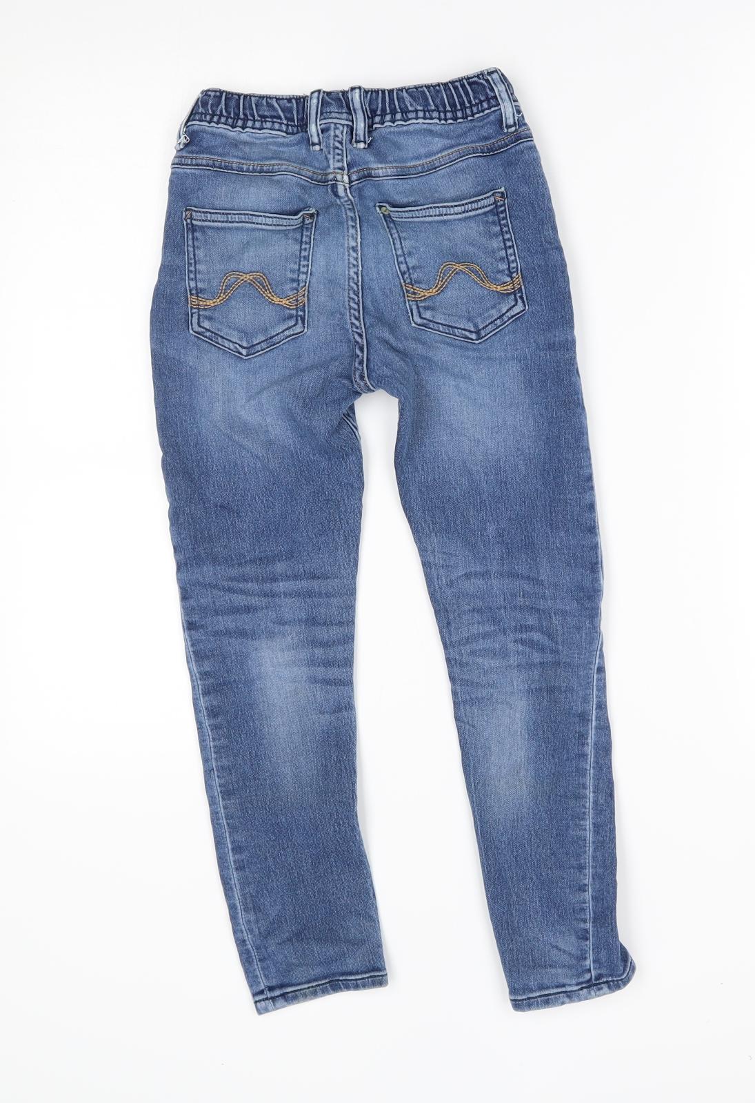 H&M Girls Blue   Straight Jeans Size 7-8 Years - super soft, ogger style