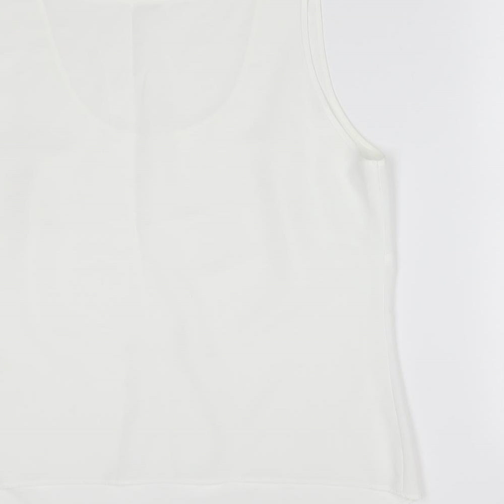 M&S Womens White   Basic Tank Size 16  -
