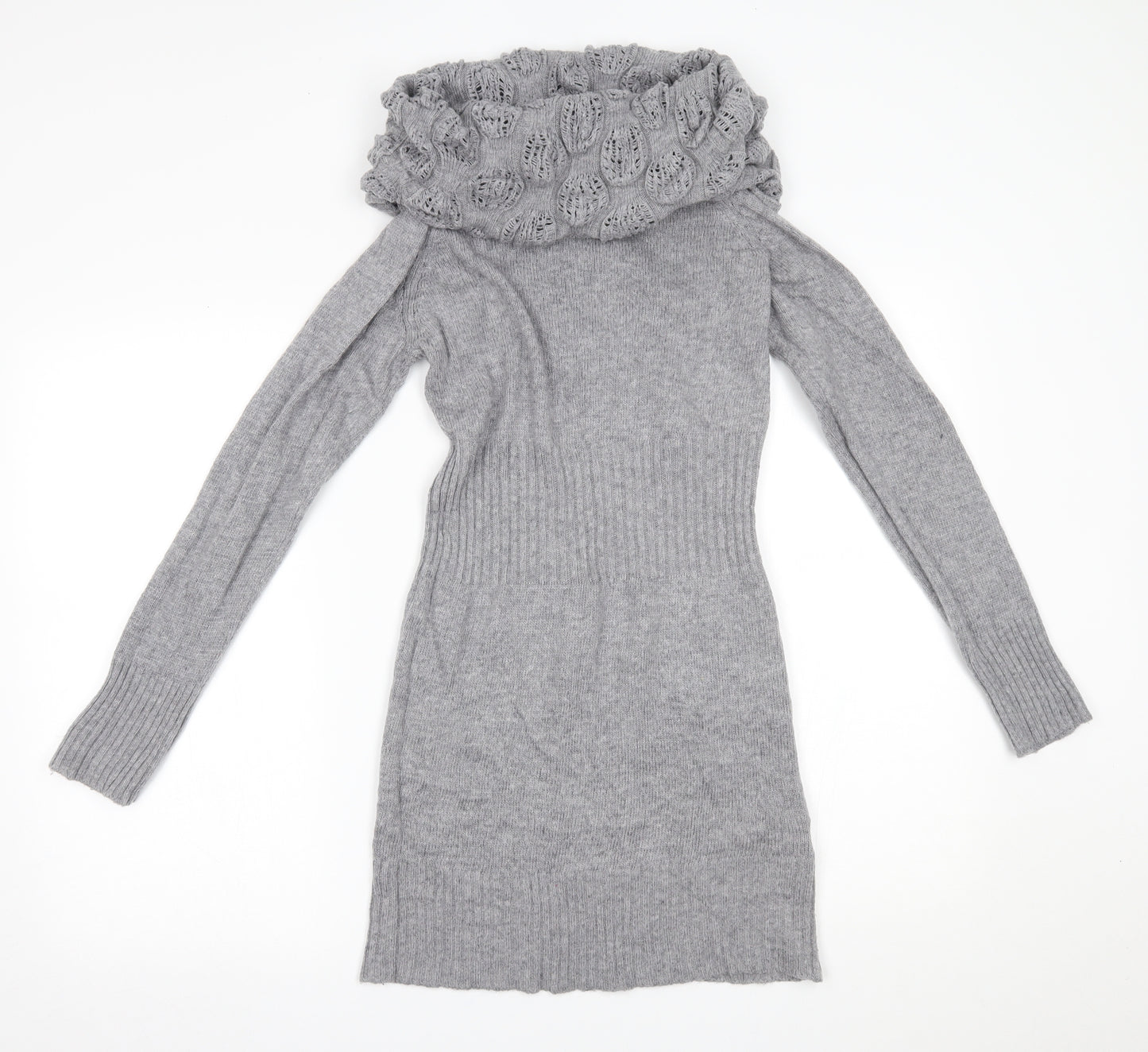 New Look Womens Grey   Jumper Dress  Size 8