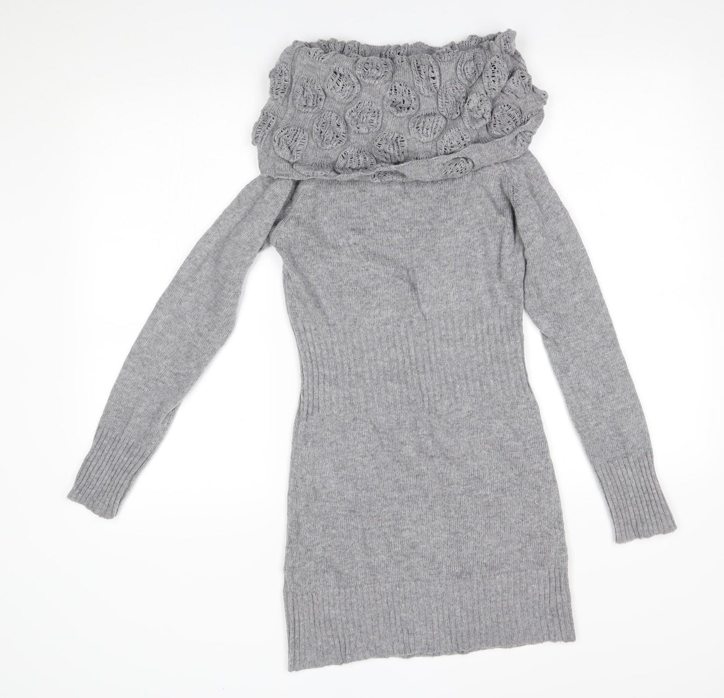 New Look Womens Grey   Jumper Dress  Size 8