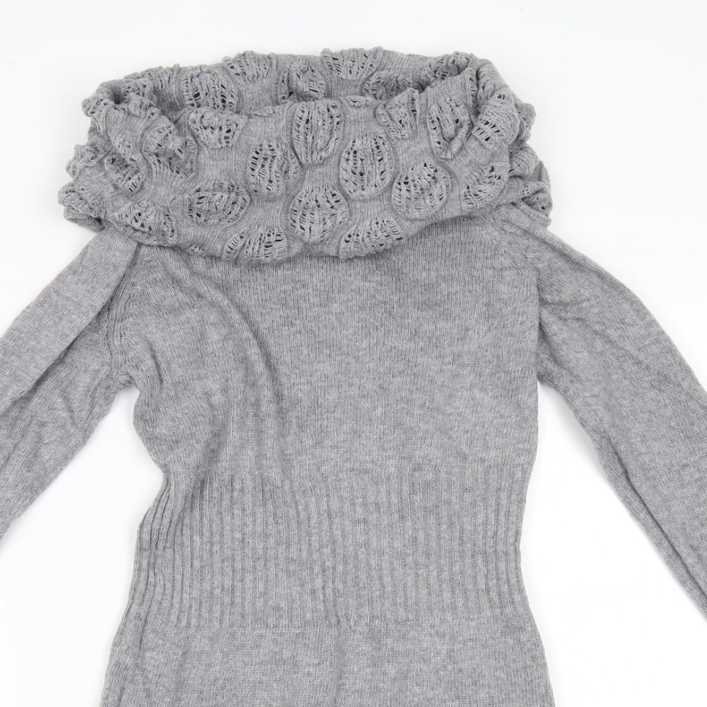 New Look Womens Grey   Jumper Dress  Size 8