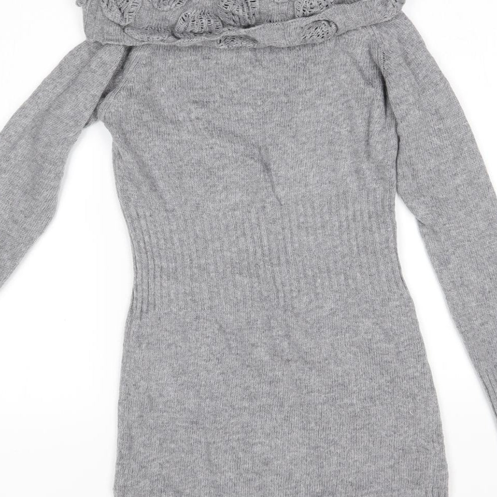 New Look Womens Grey   Jumper Dress  Size 8