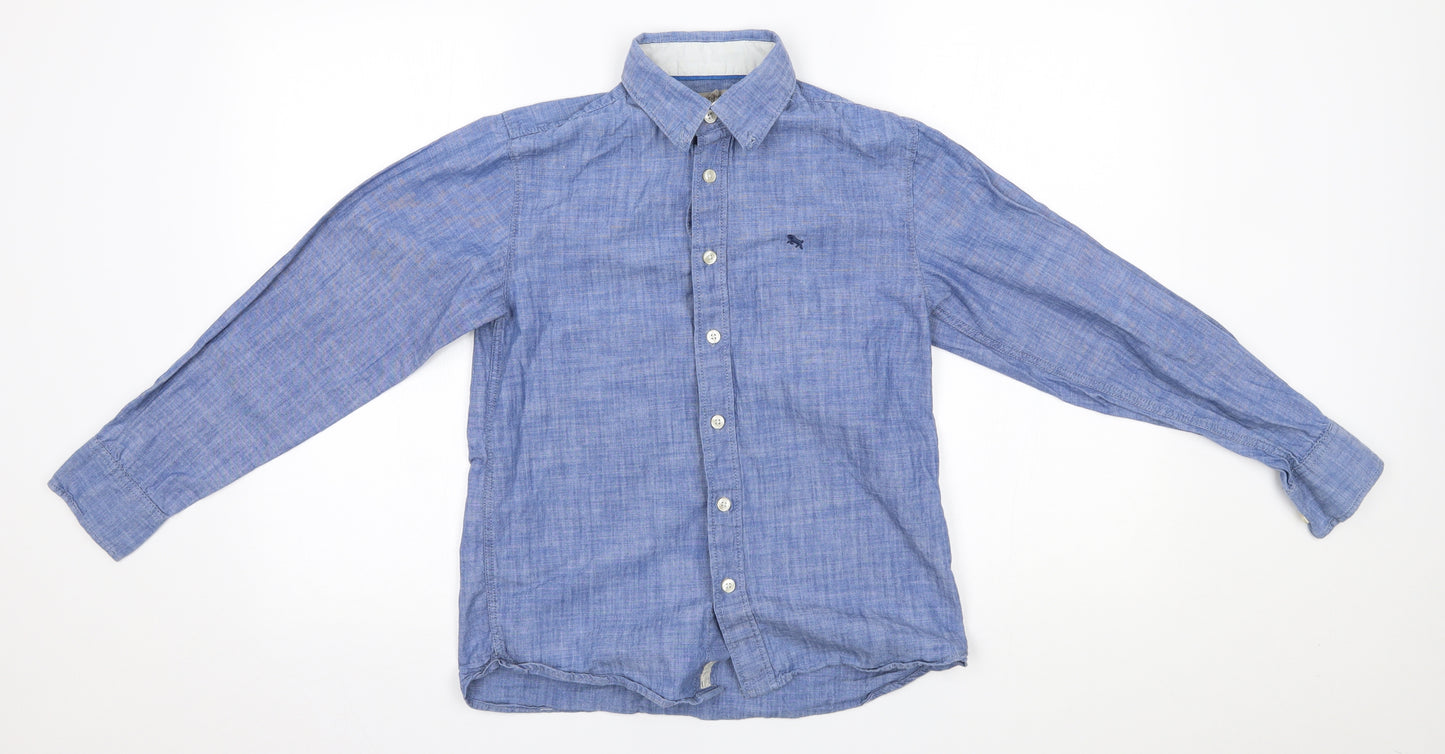 H&M Boys Blue   Basic Button-Up Size 12-13 Years