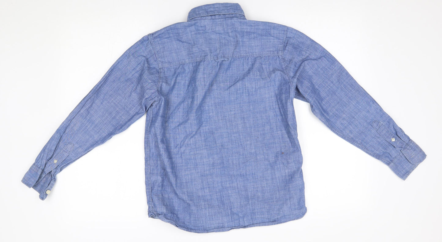 H&M Boys Blue   Basic Button-Up Size 12-13 Years