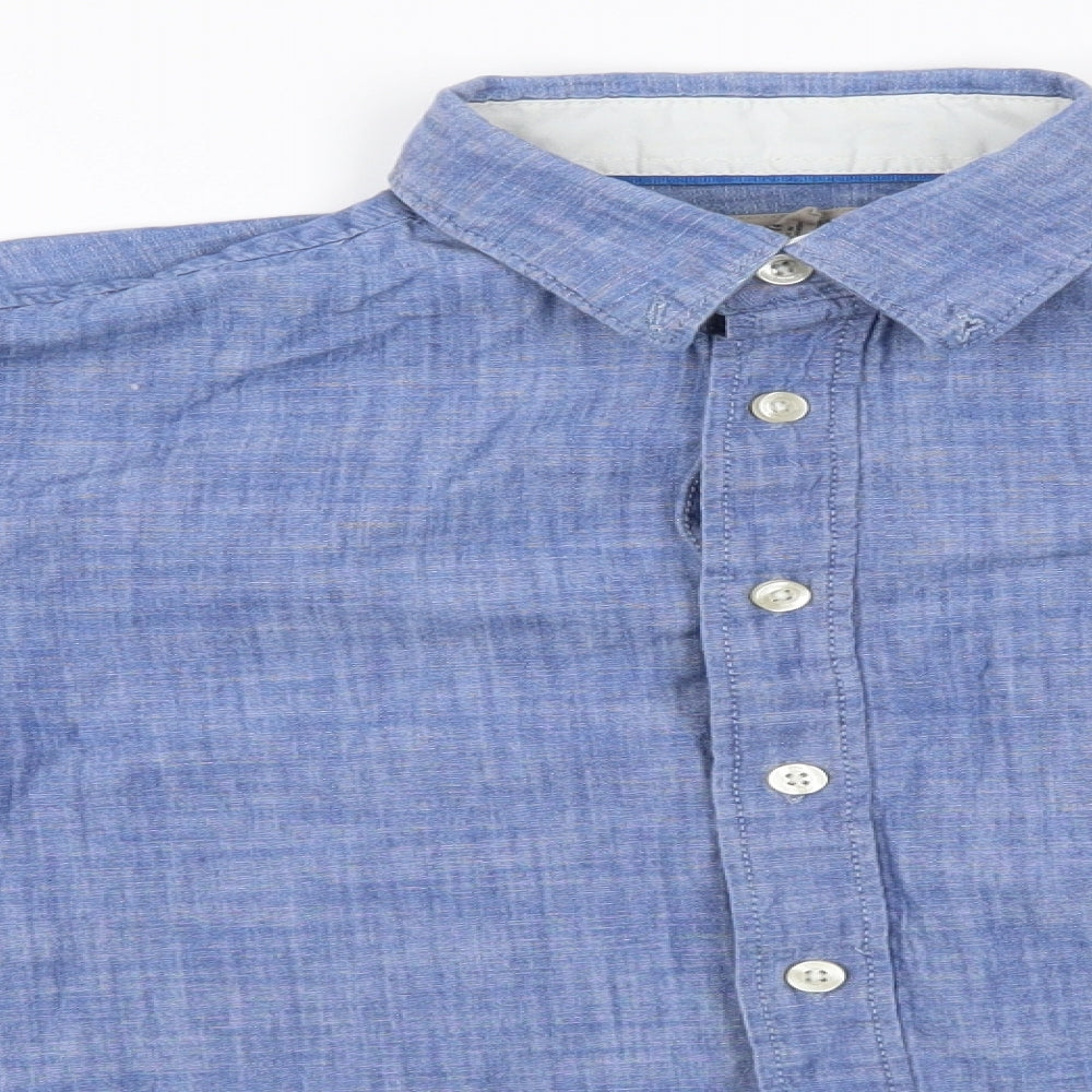 H&M Boys Blue   Basic Button-Up Size 12-13 Years