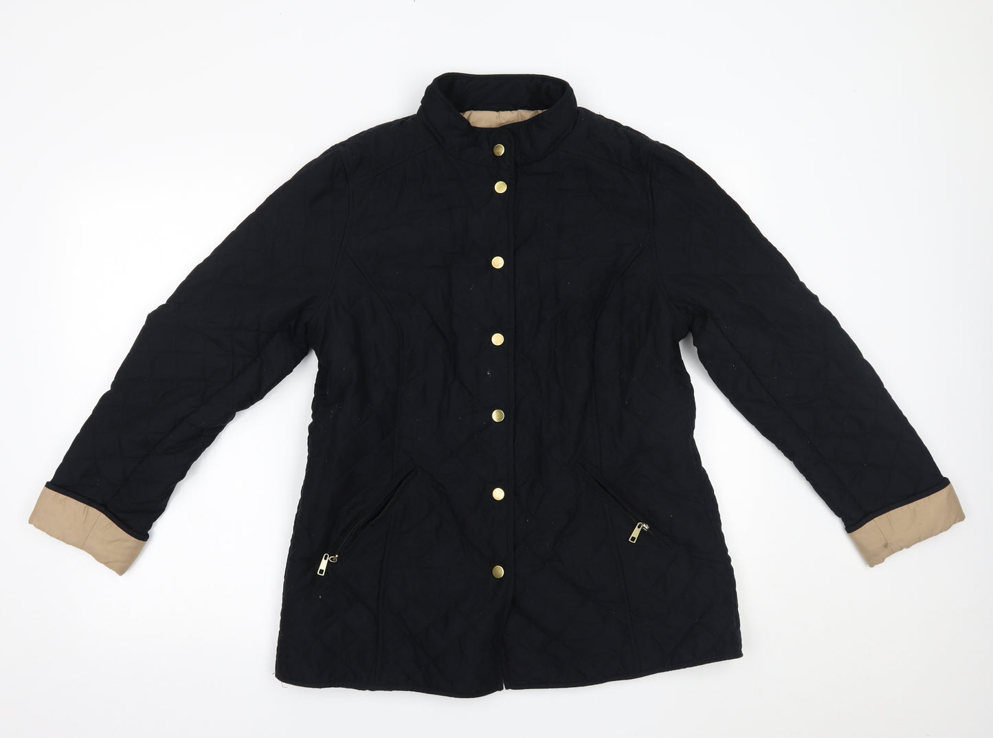 M&S Womens Black   Quilted Jacket Size 14