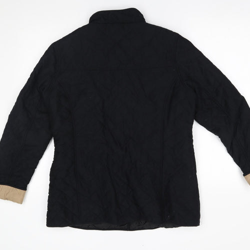 M&S Womens Black   Quilted Jacket Size 14
