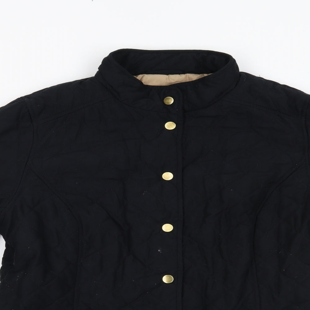 M&S Womens Black   Quilted Jacket Size 14
